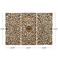 thumbnail image 4 of DecMode Brown Wooden Handmade Intricately Carved Floral Wall Decor (3 Count), 4 of 12