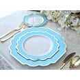 thumbnail image 5 of " OCCASIONS " 120 Plates Pack,(60 Guests) Heavyweight Wedding Party Disposable Plastic Plates -60 x 10.5'' Dinner + 60 x 8'' Salad/Dessert Plate (Imperial Aqua/Gold)), 5 of 11