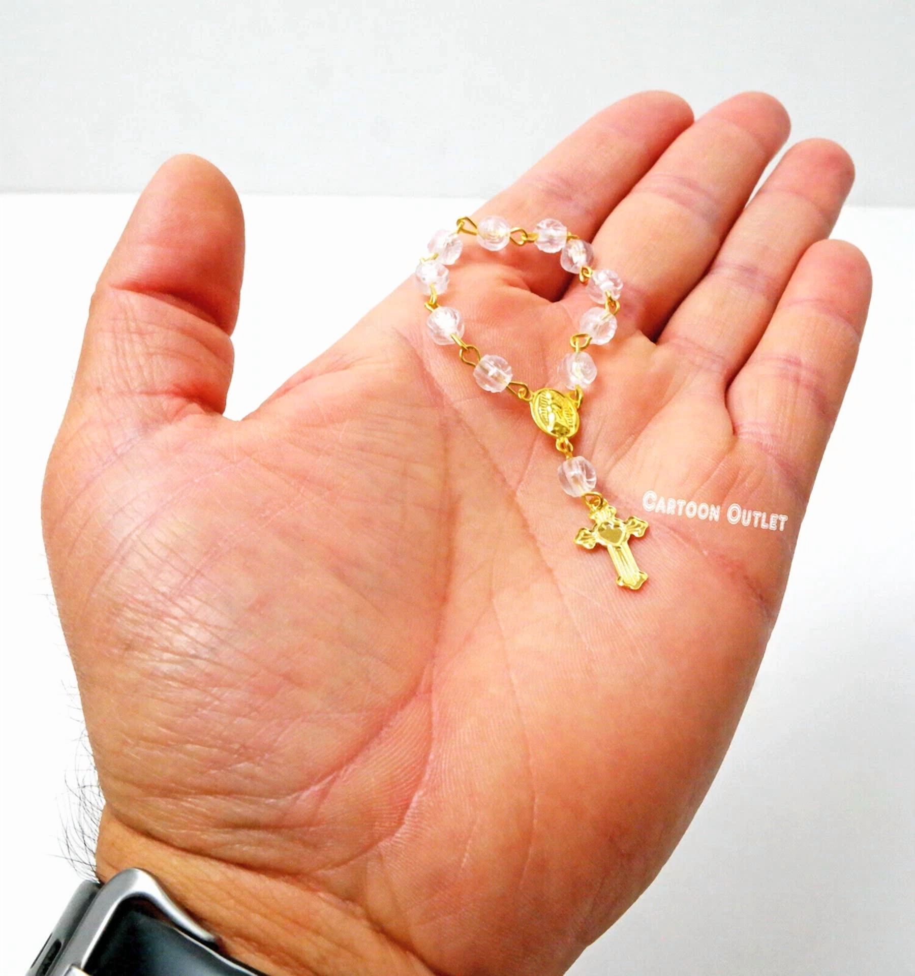 CIRCLE- 24 Baptism Mini Rosary Favors Communion Rosario Wedding Recuerdos Bautizo Boda