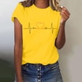 thumbnail image 6 of Outfmvch t shirts for women Summer Ladies Casual And Comfortable With Short Sleeves womens tops shirts for women Yellow 3XL, 6 of 7