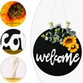 thumbnail image 6 of Hanging Wall Decor,Welcome Door Plate Decorative Plate Simulation Flower Wall Hanging Home Decoration Wreath, 6 of 9