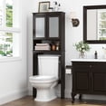 thumbnail image 2 of Spirich Over The Toilet Storage Cabinet, Over Toilet Storage Shelf with Glass Doors, Wood Bathroom Organizer Space-Saving Cabinet, Espresso, 2 of 7
