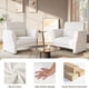 thumbnail image 3 of Moderno accent chair para dormitorio: forrado reading armchair con furry sherpa, mid-century lounge design, comfy single sofa para sala de estar y oficina (ivory), 3 of 7