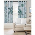 thumbnail image 2 of Coastal Turtle Kitchen Curtains Beach Nautical Seashells Seaweed Coral Cafe Short Curtains for Bathroom Blackout Window Curtain Grommet Small Window Treatment Drapes for Bedroom Living Room 52"x45"x2, 2 of 9