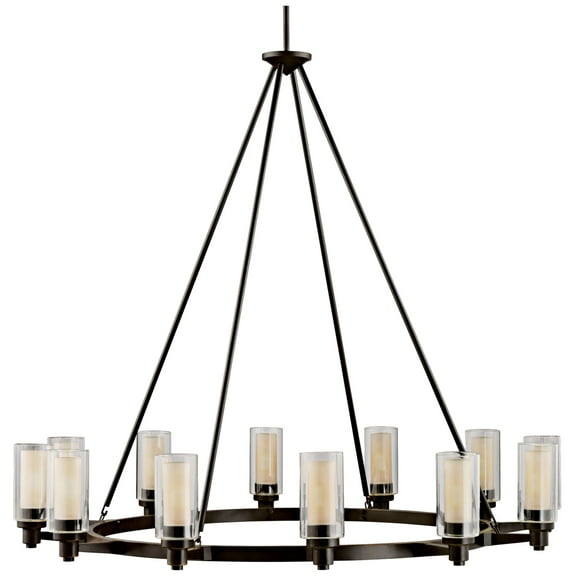 Twelve Light Chandelier With Soft Contemporary Inspirations 41 Inches Tall By 44.5 Inches Wide-Olde Bronze Finish Kichler Lighting 2347Oz