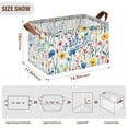 thumbnail image 7 of Yayeee Foldable Storage Basket for Shelves Waterproof Cloth Bins with Handles, Blue Wildflower Pattern, 7 of 7