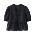 thumbnail image 1 of Camisa de verano con tirantes, blusa de leopardo con cordones, Top corto de manga abombada, ropa de verano para mujer, 1 of 4