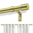 thumbnail image 1 of Barras de Cortina Doradas para Ventanas de 48-120", barra de cortina ajustable con finials metálicos, barra resistente de 1" de diámetro para decoración moderna: recámara, cocina y sala de estar, 1 of 7
