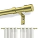 thumbnail image 1 of Barras de Cortina Doradas para Ventanas de 48-120", barra de cortina ajustable con finials metálicos, barra resistente de 1" de diámetro para decoración moderna: recámara, cocina y sala de estar, 1 of 7