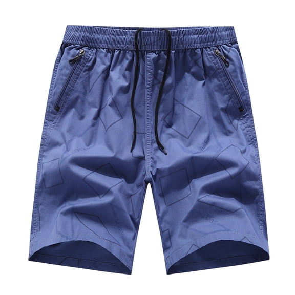 Sngxgn Mens Casual Shorts Lightweight Casual Shorts Outdoor Fishing Shorts with Pockets(Dark Blue,L)