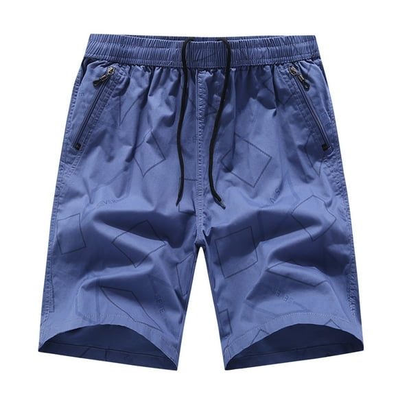 Gubotare Mens New Summer Outdoors Casual Loose Plus Size Patchwork Overalls Shorts Pants Mens Baseball Shorts (Blue, XL)