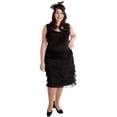 thumbnail image 2 of 1920 Flapper Dress Black Skirt Gatsby with Headband for Women Halloween Costume, 20s Dress Costume Cosplay Accessories, Plus Size X Large, 2 of 4
