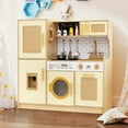thumbnail image 2 of Costway Wooden Kids Kitchen Playset Pretend Play Kitchen with Real Sounds Lights Yellow, 2 of 10