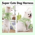thumbnail image 4 of Lindos tirantes de cachorro Traje de piel, tirantes de cachorro y traje de piel, Vestido de tirantes de perro Niña, Vestido de flores para mascotas Primavera Veranoverde, 4 of 5