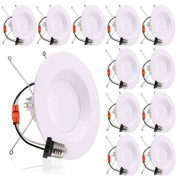Energetic 56 Inch LED Recessed Lighting, 1000LM, 5000K Daylight Downlight, 12W=150W, Dimmable LED can Light, Damp Rated, Simple Retrofit Installation,