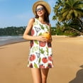 thumbnail image 3 of KLL Tomatoes Pattern Womens Summer Dresses 2025,Loose Round Neck Sleeveless Sundresses Tank Dresses with Pockets, 3 of 7