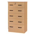thumbnail image 1 of Pemberly Row Commode Haute à 5 Tiroirs en Bois, Hêtre (Érable), 1 of 11
