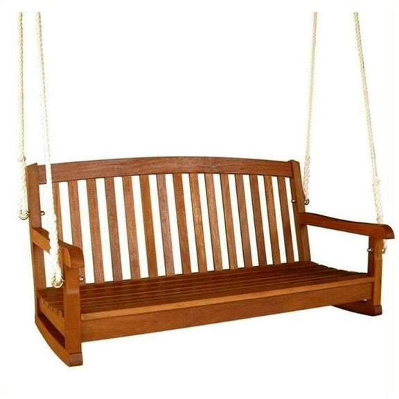 Pemberly Row Outdoor 59" 3 Seater Wood Swing