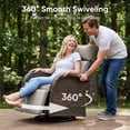 thumbnail image 3 of Gymojoy 5-Piece Patio Furniture Set with Swivel Recliner Chairs, Sofa and Coffee Table, Outdoor Wicker Patio Conversation Set with Adjustable Backrest & Footrest, 3 of 14