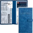 thumbnail image 1 of FZC-Auto Insurance and Registration Card Holder - Vehicle Glove Box Document Organizer - Car Essential Paperwork Holder for DMV, AAA, Contact Information Cards - Premium PU Leather Wallet Case - Blue, 1 of 4