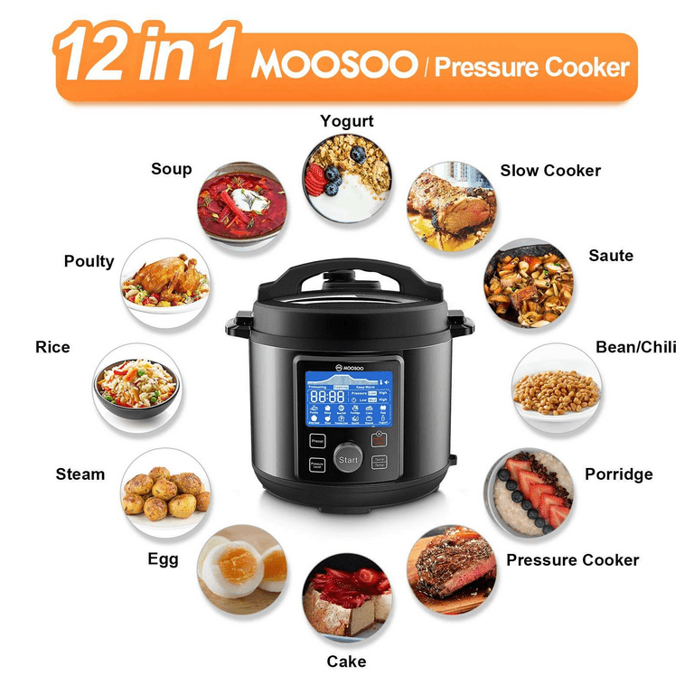 Stainless Steel 12-in-1 Pressure Cooker with Measuring Cup and Spoon,  Stainle…  Best electric pressure cooker, Electric pressure cooker, Electric  pressure cookers
