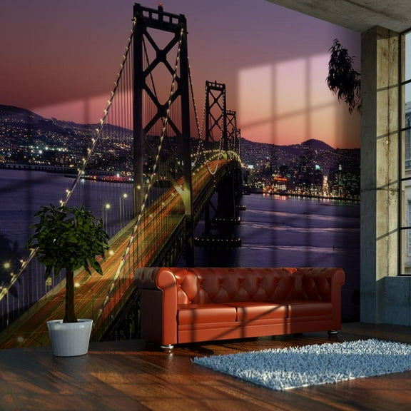 Tiptophomedecor Cityscape Wallpaper Wall Mural - Charming Evening In San Francisco
