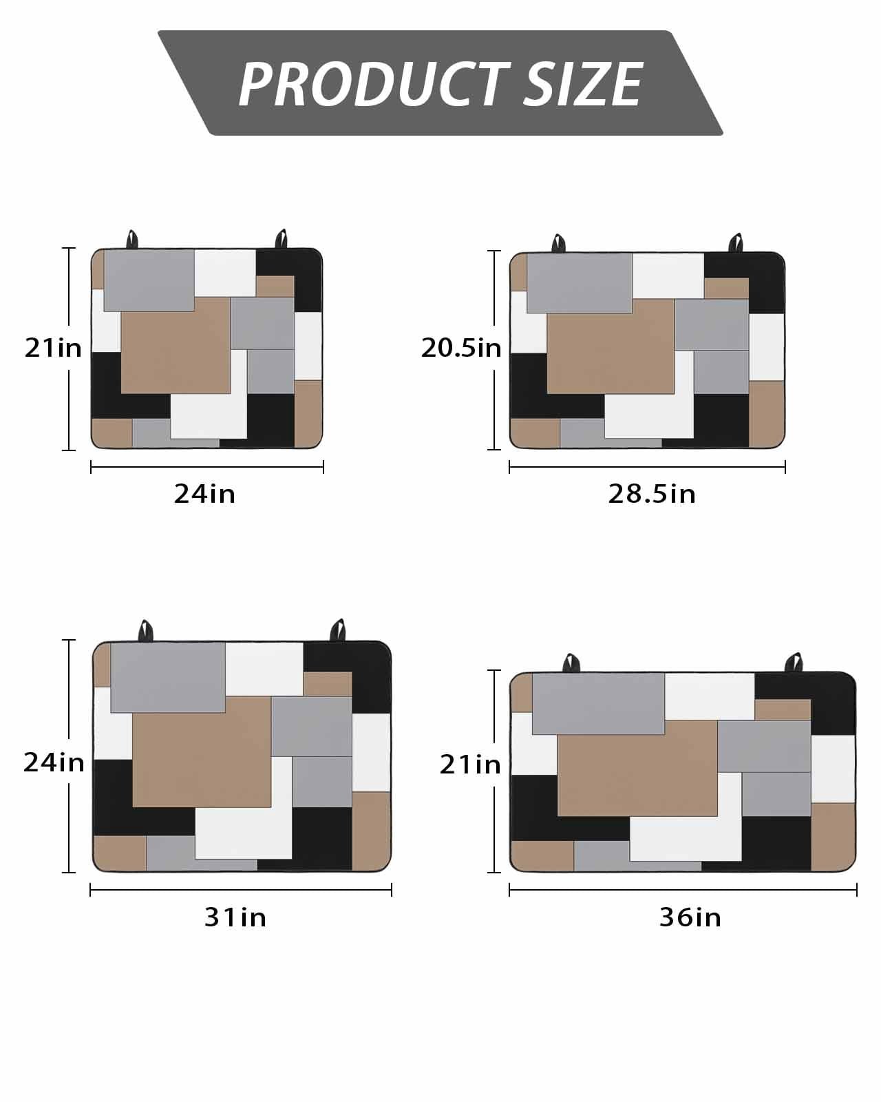 Stove Top Covers for Electric Stove, Brown Black Grey Glass Stovetop Cover Protector, Middle Century Irregular Geo Abstract Art Induction Cooktop Protector Oven Mat for Kitchen Countertop 24"x21"