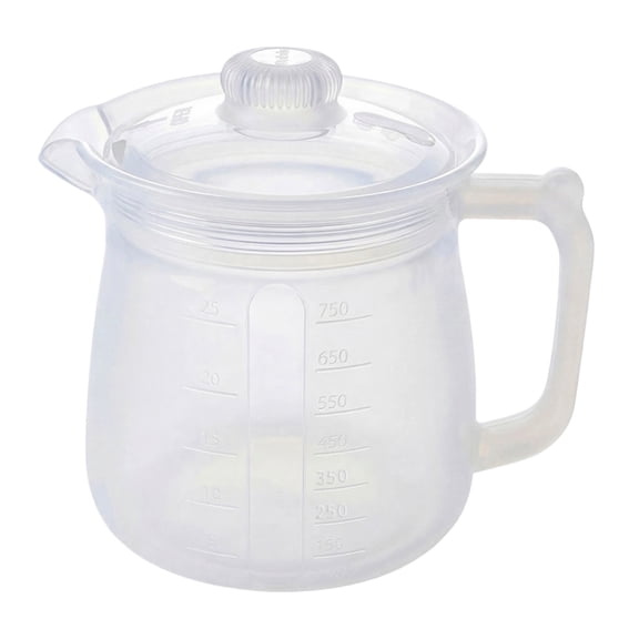 Silicone Microwave Pitcher Measuring Cup, Unbreakable Coffee Carafe & Milk Warmer Pot with Lid, Food Grade Heat Resistant (-40°F to 446°F)