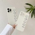 thumbnail image 2 of ZHAOCHENG Compatible con iPhone 13 Pro Max Funda de teléfono Diseño de marco lateral con cara sonriente linda Fundas suaves de silicona de moda Cubierta protectora de cuerpo completo - Blanco, 2 of 5