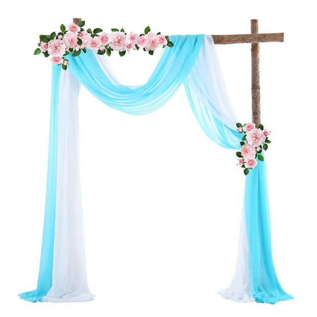 Wedding Decor Chiffon Curtains Arch Background Backdrop Decorations Tulle Style Drapery Ceremony Reception Swag,70*550CM