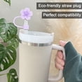 thumbnail image 5 of Homerr Straw Cap for 20-40 Oz Tumbler Dust-proof Cover Silicone Flower Cup Covers - 4/7 Pieces, Leak-Proof, Ideal for 20-40 Oz Tumblers, 5 of 11