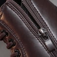 thumbnail image 5 of Girls Lace up Ankle Martin Boots with Side Bow, Little Kids Side Zipper Faux Leather Short Booties Fashion Soft Non Slip Princess Boots for Little Girls Daily Wear Brown 2 Big Kids(34), 5 of 9