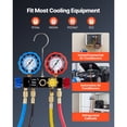 thumbnail image 3 of KFFKFF 4-Way AC Manifold Gauge Set for R134a R404A R1234yf R22 Refrigerants, Includes 5 ft Hoses, Adapters, Quick Couplers, and Can Taps for Automotive Air Conditioning Maintenance and Servicing, 3 of 9