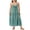 Blue, variant on Elippeo Women Summer Casual Long Dress Flower Embroidery Tie-Up Halter Neck Sleeveless Dress Fashion Backless A-line Dress