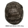 thumbnail image 4 of LYRICAL HAIR Mens Hair System Durable Fine Mono Center Mens Toupee Human Hair Replacement Thin Skin Toupee for Men Bleached Knots Toupee Hair for Man Black Brown Blonde Gray Hair Piece, 4 of 6
