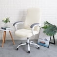 thumbnail image 2 of ORUYROP Office Chair Cover Stretchable Water Resistant Ivory Stretch Jacquard Computer Chair Slipcover for Desk Chairs L, 2 of 7