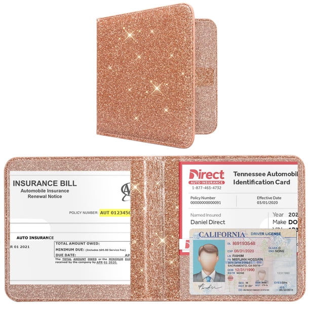Titular del registro y seguro del automóvil CoBak Glitter Rosegold