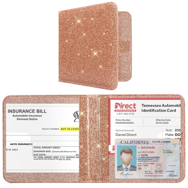Titular del registro y seguro del automóvil CoBak Glitter Rosegold