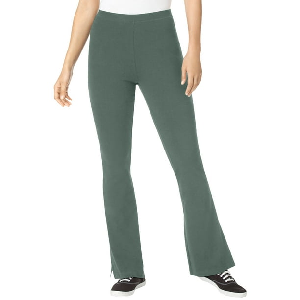 Woman Within Women's Plus Size Stretch Cotton Bootcut Yoga Pant Pant