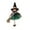 Green, variant on Hanging Witch Doll Ornament Halloween Decor 7.87 Inch Flying Witch Figurine with Broomstick and Flowing Skirt - Spooky Hanging Decoration for Doors Windows Trees Indoor Outdoor Haunted House Displays