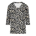thumbnail image 4 of CONZONE Womens T-Shirts 3/4 Sleeve T Shirts for Women Casual V Neck Floral Graphic Lightweight Tees Soft Cozy Athletic Tops, 4 of 4