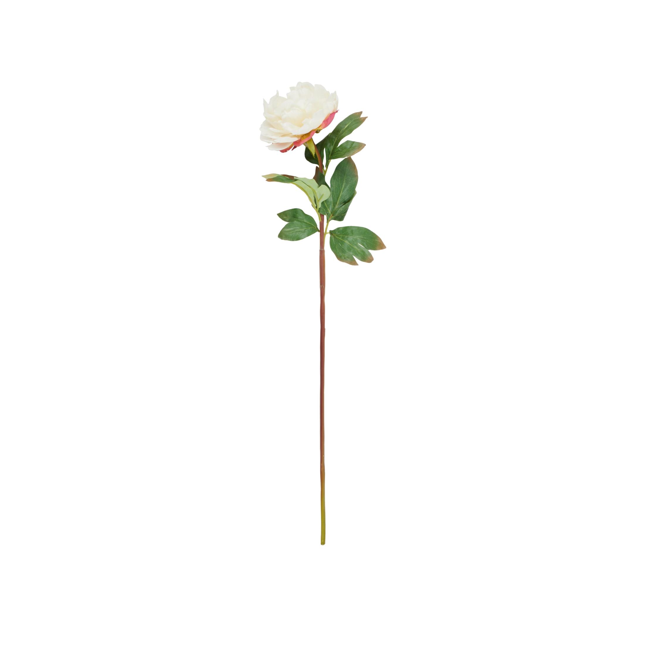 31" Plastic Floral Tall Peony Artificial Flower Stem in Pink Accents, by DecMode (8 Count)