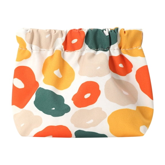 Portable Mini Makeup Bag Small Pouches for Purse No Zipper Self Closing Accessories Organizer for Cosmetics Headphones Jewelry