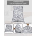 thumbnail image 7 of Watercolor Grey Floral Pillow Covers King Size, Gray Ombre Botanical Summer Soft Bed Throw Pillowcases Breathable Cooling Long Lumbar Body Pillow Sham Cover for Bed Sofa 20''x40'', 7 of 7