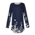 thumbnail image 5 of Enjoytime Long Sleeve Tops for Women Floral Printed Shirts Crewneck Loose Fit Comfy Tunic Blouses Fall Winter Clothes, 5 of 5