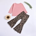thumbnail image 3 of KEINXS Toddler Baby Girls Clothes Long Sleeve T-Shirt Tops and Leopard Pants Leggings Fall Winter Outfits Pink 2-3 Years, 3 of 8