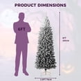 thumbnail image 4 of 6 ft Christmas Tree,Snow Flocked Pencil Christmas Tree, Slim Artificial Christmas Tree with Sturdy Metal Stand,Space-Saving Design for Home and Office Decor,Black Gradient, 4 of 9