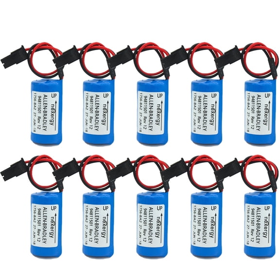 (Pack of 10) 3V 1756-BA2 1800mAh Replacement Battery for Allen Bradley/AB 1756-L1 1756-BA2 BR2/3A-AB, CNC Machine Battery