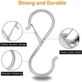 thumbnail image 3 of 8 Pack S Hooks for Hanging, 3.5 inch Heavy Duty S Hooks with Safety Buckle S Shaped Hooks Kitchen Pot Rack Hooks Closet Hooks for Hanging Plants, Clothes, Kitchen Utensil, Pots and Pans, Bags (Silver), 3 of 5