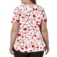 thumbnail image 4 of Valentine Day Scrub Tops for Woman Love Heart Print Nursing V Neck Medical Uniforms Short Sleeve Plus Size Quick Dry Scrubs with Pockets Red L, 4 of 5